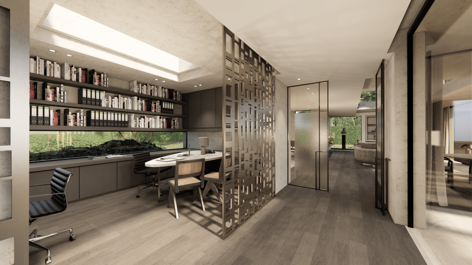 Interieurarchitect België inrichting limburg woning render kantoor bureau