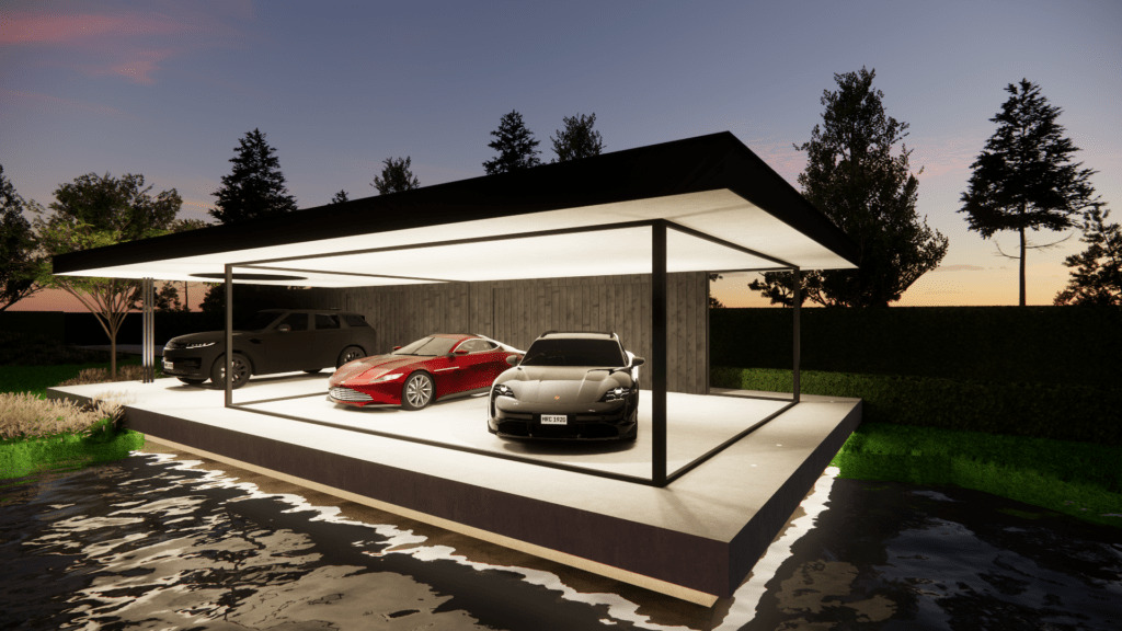 Interieurarchitect België inrichting limburg render garage outdoor