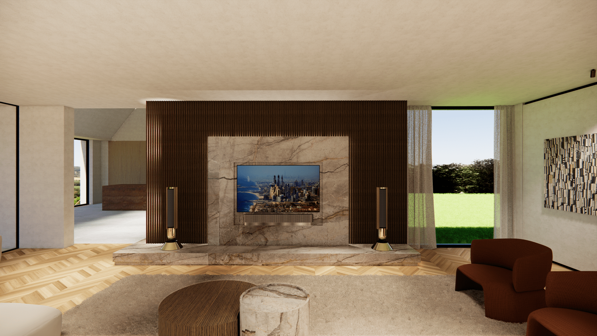 Interieurarchitect België inrichting limburg render woonkamer