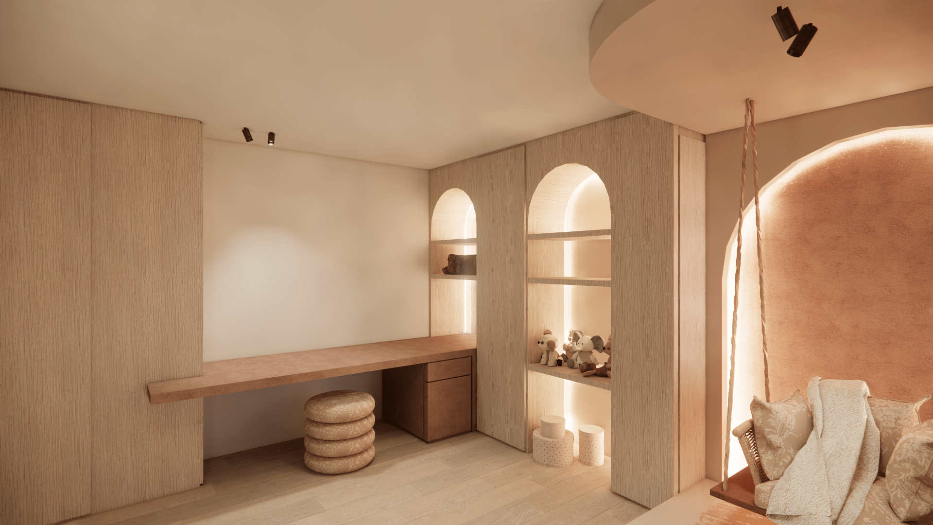 Interieurarchitect België inrichting limburg render kinderkamer slaapkamer speelkamer