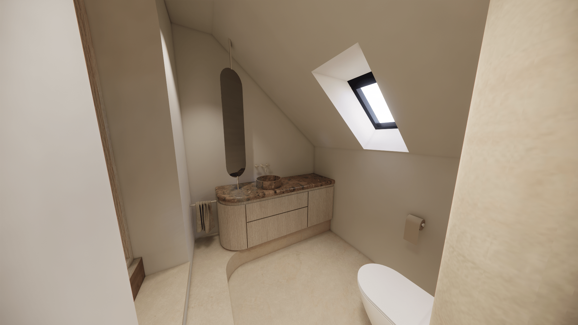 Interieurarchitect België inrichting limburg render badkamer