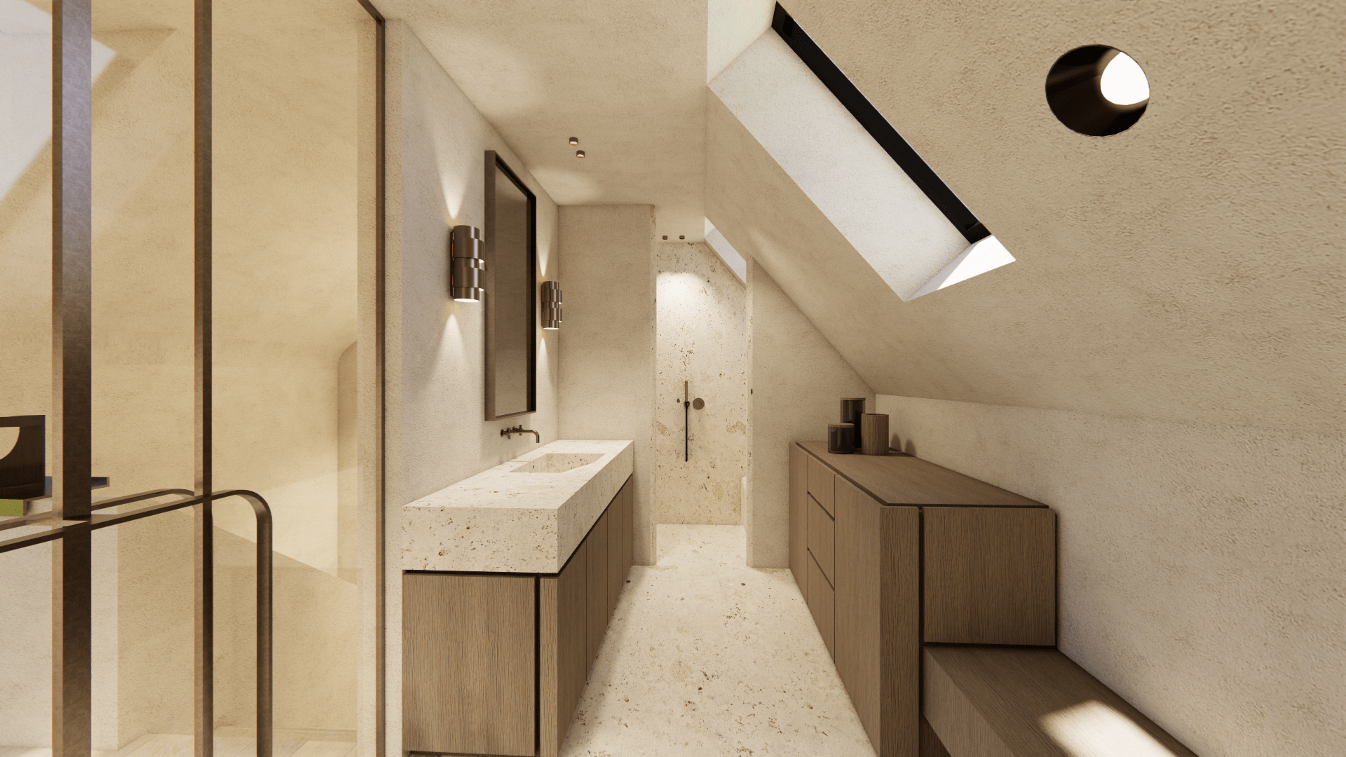 Interieurarchitect België inrichting limburg render woning badkamer