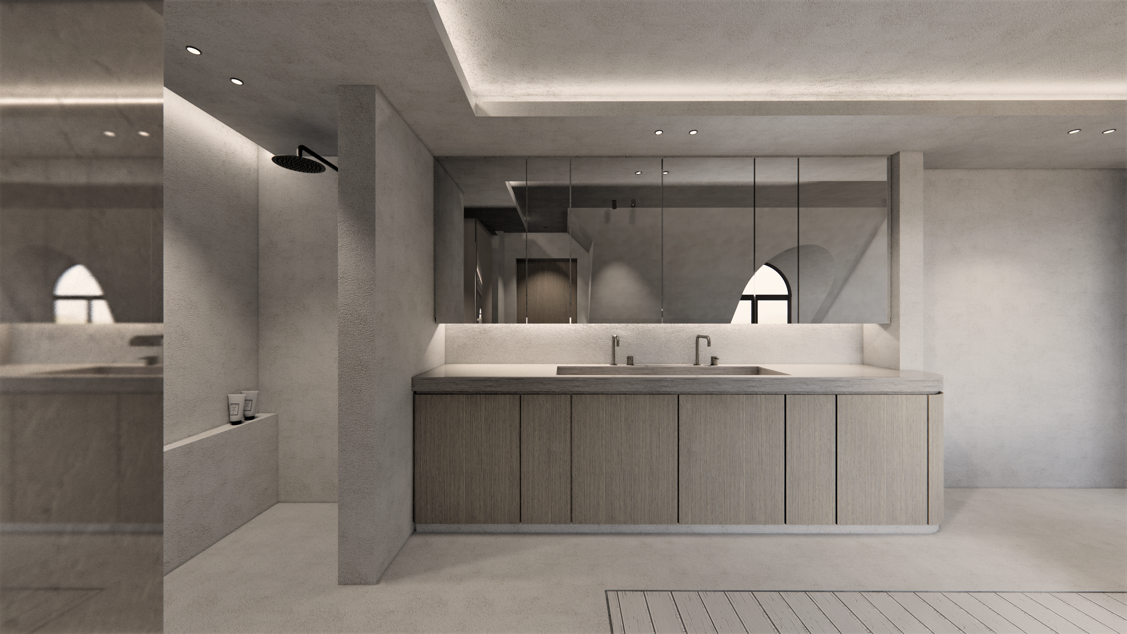 Interieurarchitect België inrichting limburg render badkamer